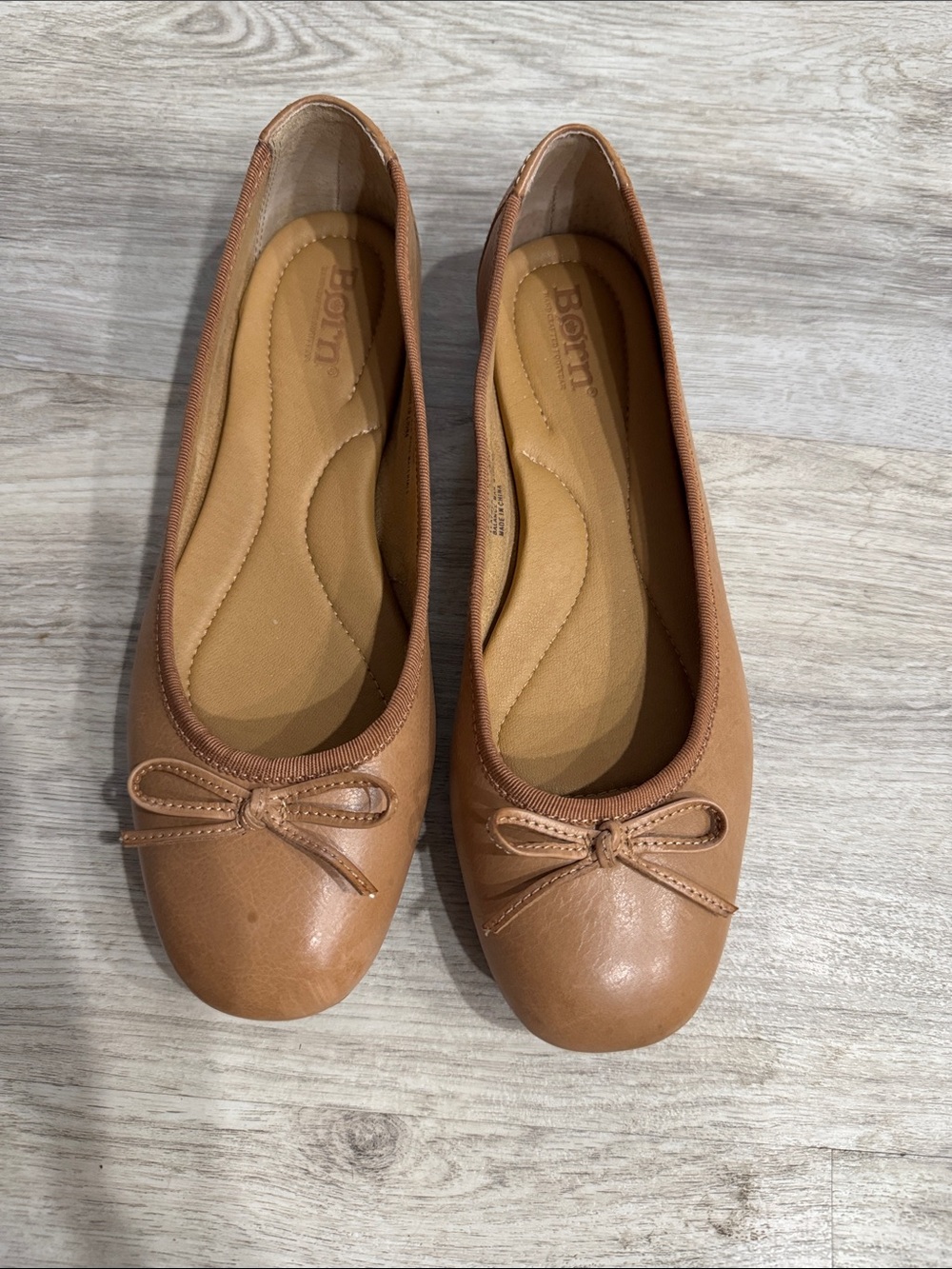 Born Brin  Women's Tan/almond Ballet Flats Size 7.5 - Picture 5 of 8